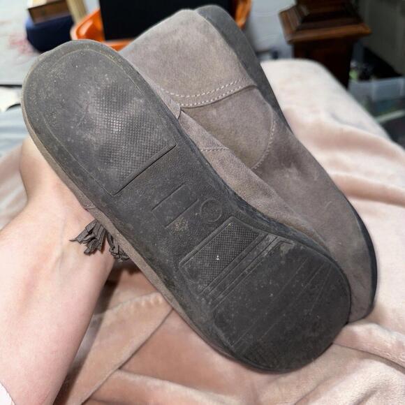 Grey Suede Tasseled Boots For Women 11M V Ts3 - Picture 6 of 6